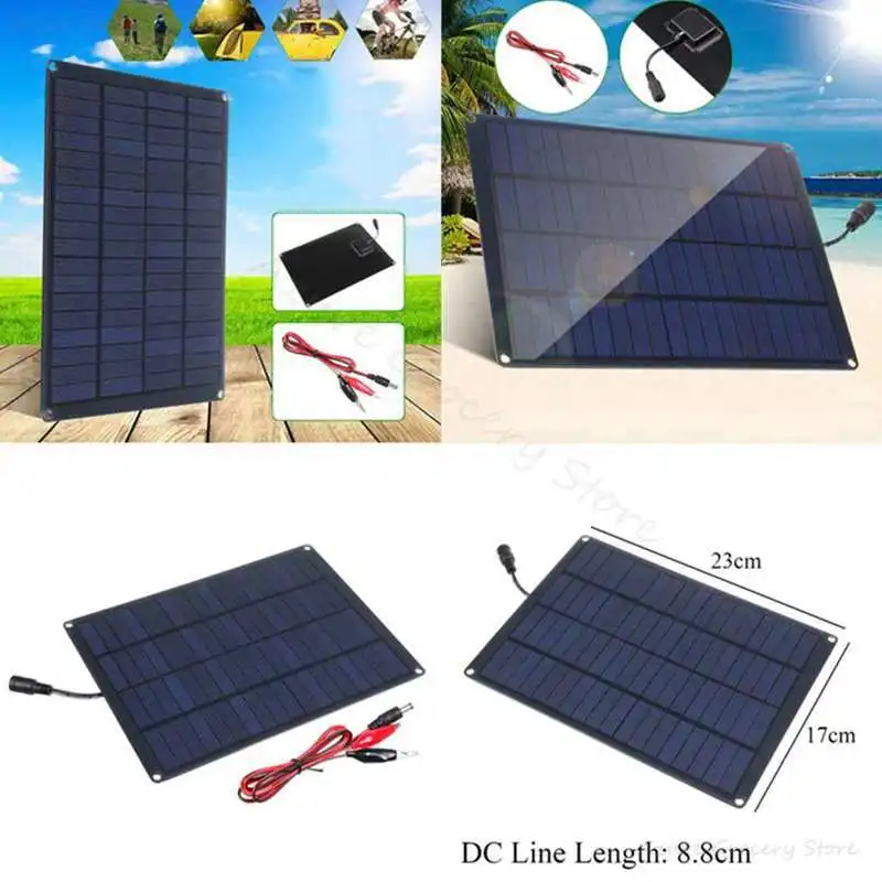 20W GÜNEŞ PANELI ile akü maşası ve 20A denetleyici 18V Monocrystalline güneş pilleri açık kamp yürüyüş güneş araba şarjı