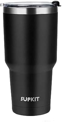30oz Tumbler Stainless Steel Double Wall Vacuum Insulated Mug with Straw and Lid, Cleaning Brush for Cold and Hot Beverages (Black) - Görsel 5