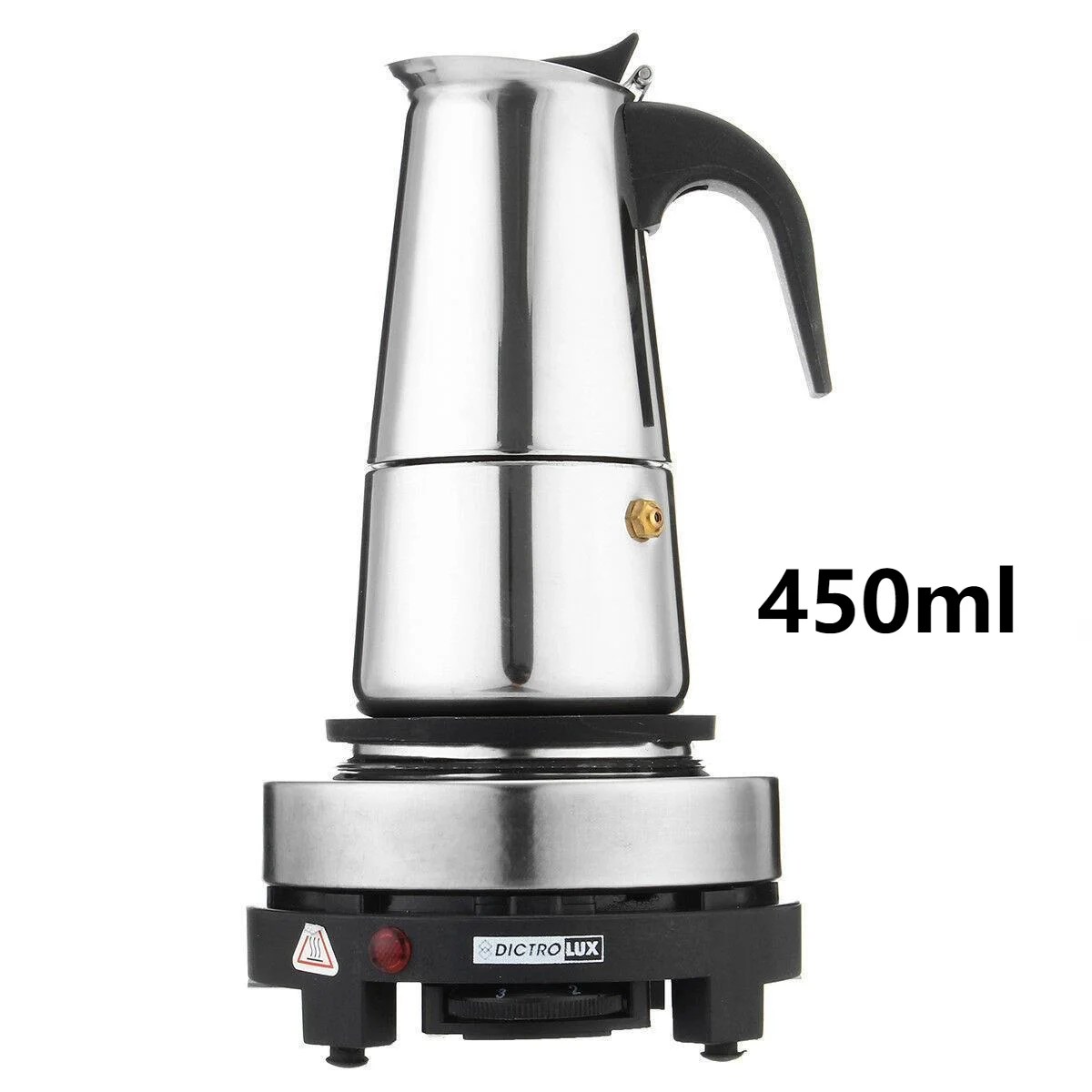 220V 110V 450ml paslanmaz çelik cezve Espresso Espresso Pot küçük elektrikli soba elektrikli soba kahve aletleri seti