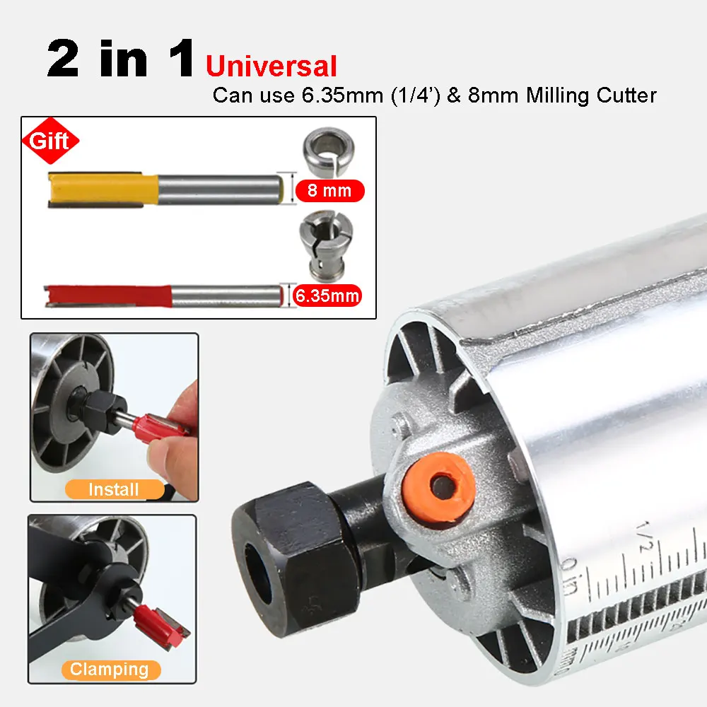220V 2000W elektrikli düzeltici router6.35mm & 8mm ağaç İşleme ahşap freze gravür yerleştirme kırpma makinesi el oyma yönlendirici