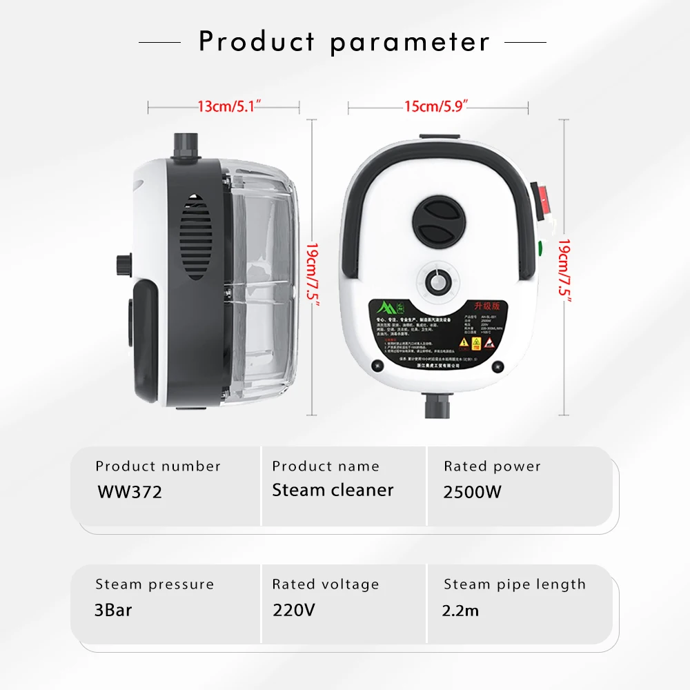 2500W buharlı temizleyici yüksek sıcaklık sterilizasyon klima mutfak kaput araba temizleyici 110V 220V ev aletleri