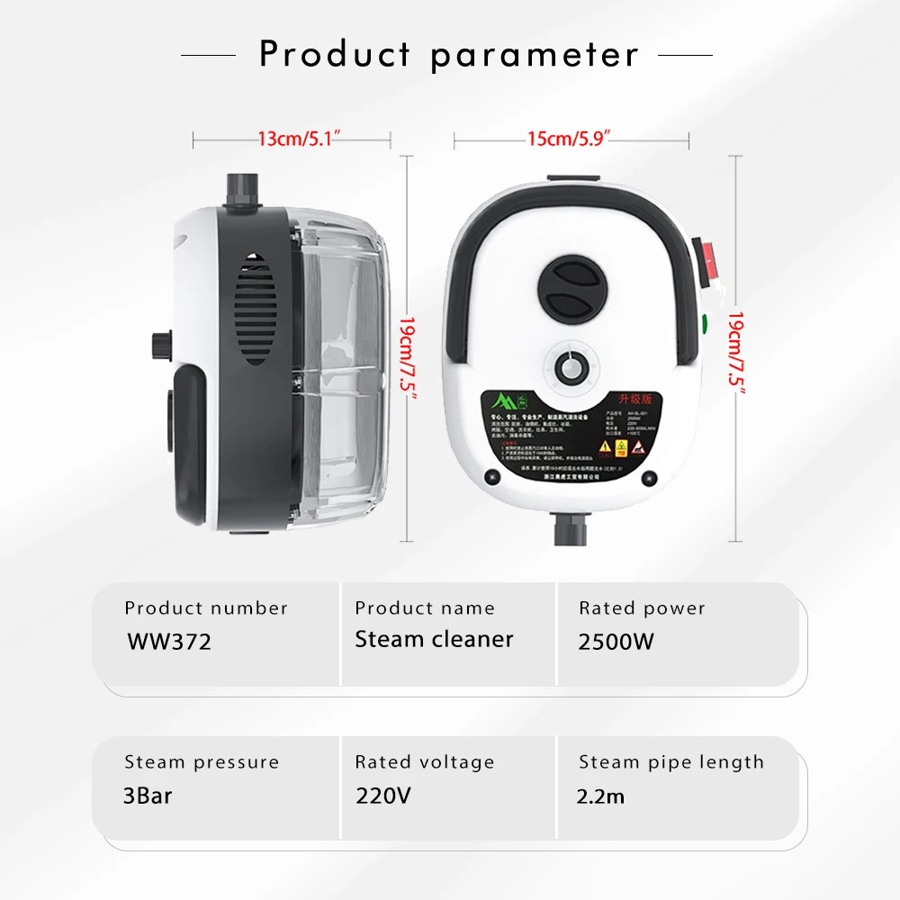 2500W buharlı temizleyici yüksek sıcaklık sterilizasyon klima mutfak kaput araba temizleyici 110V 220V ev aletleri - Görsel 2