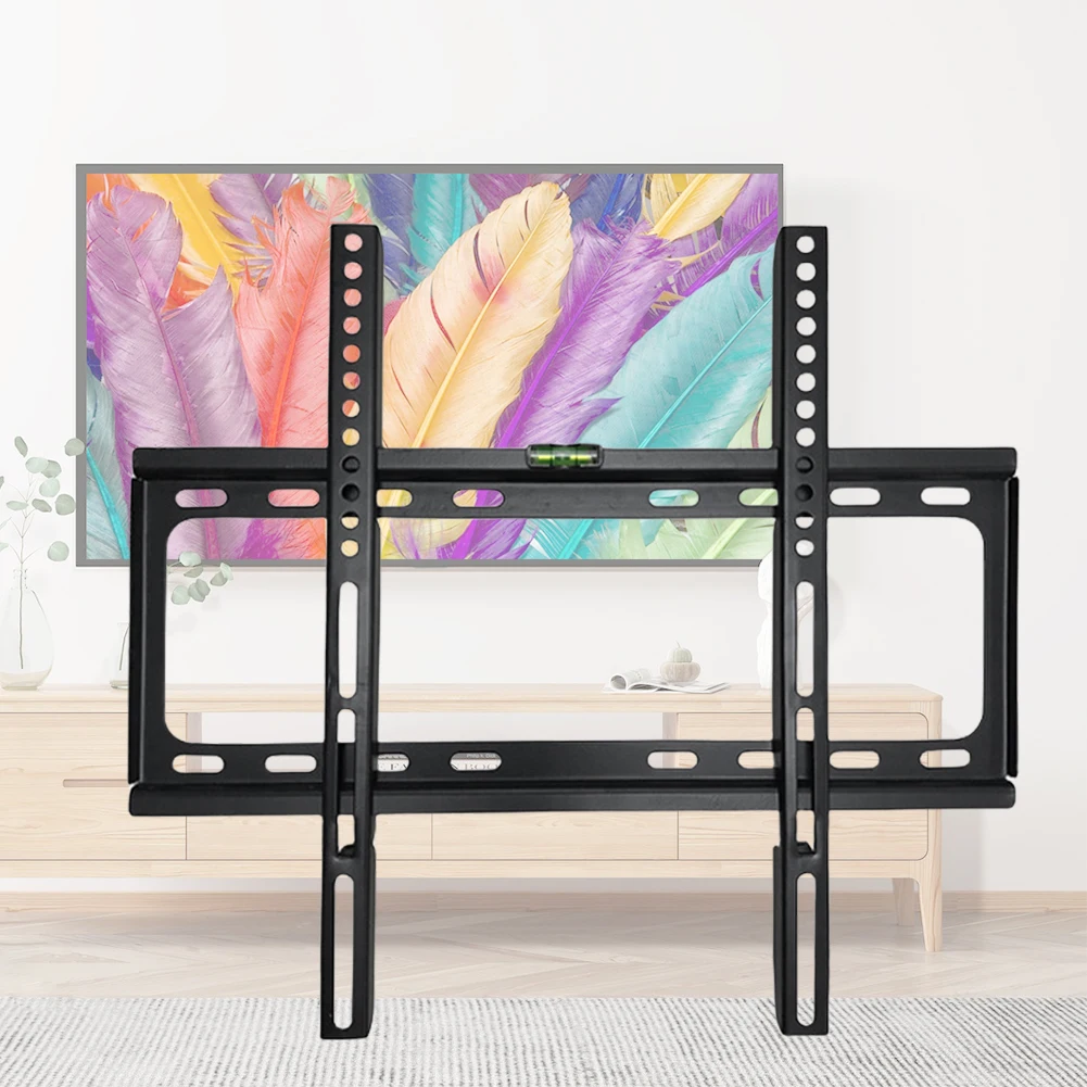 26-63 inç TV askısı monitör tutucu evrensel düşük profil düz TV duvar montaj LCD LED TV ekran için seviyesi ile ayarlanabilir TV standı