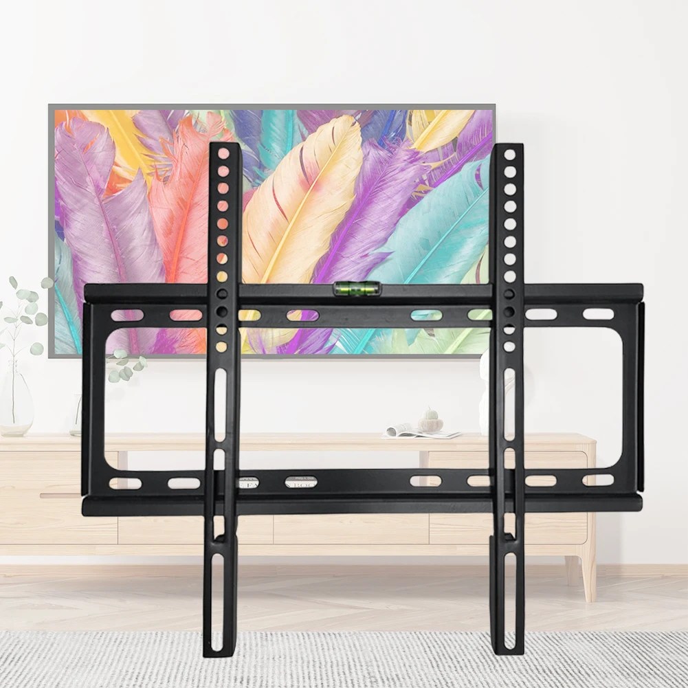 26-63 inç TV askısı monitör tutucu evrensel düşük profil düz TV duvar montaj LCD LED TV ekran için seviyesi ile ayarlanabilir TV standı - Görsel 3