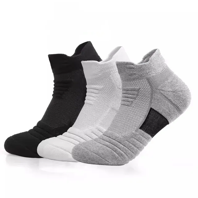 3 Pairs nefes örgü atletik Terry çorap minderli nem yönetme ve dayanıklı koşu yürüyüş ve spor için ayak azaltır