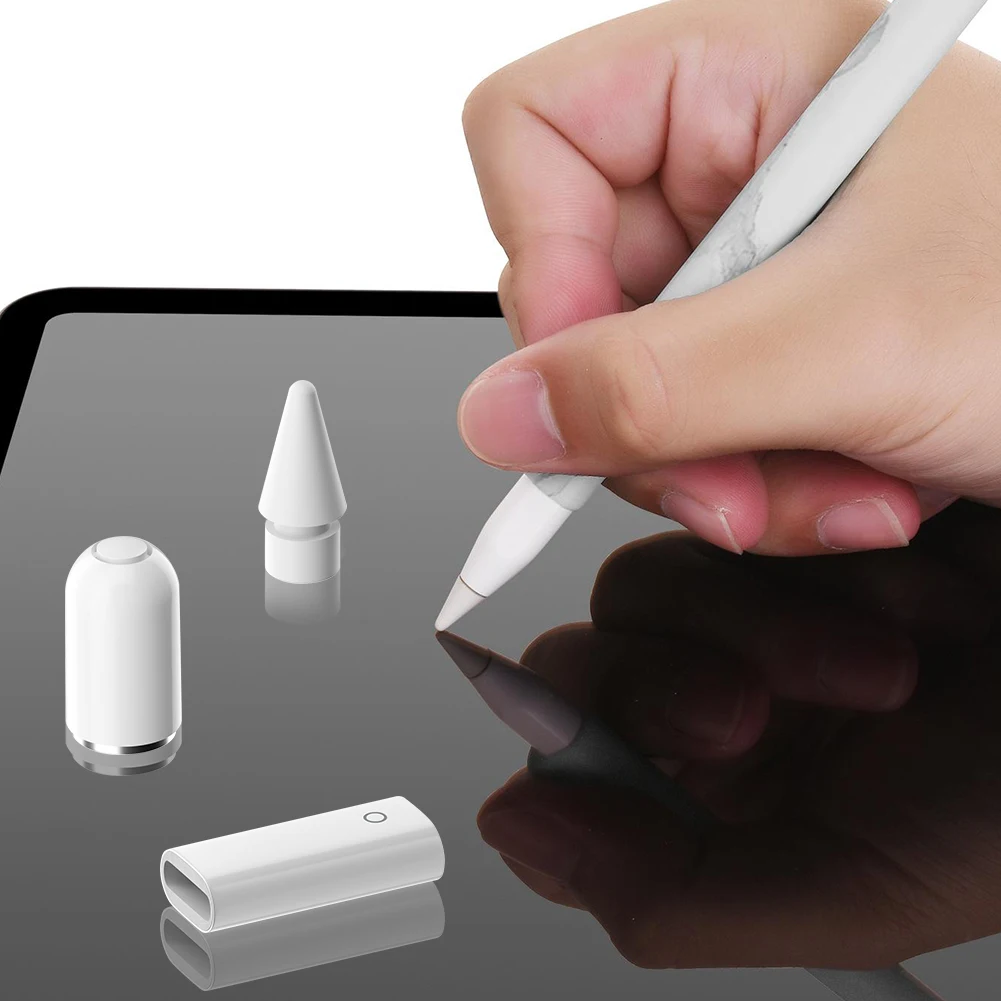 3-in-1 şarj adaptörü manyetik kalem kapağı Stylus Nib seti yedek dahili akıllı çip hafif Apple kalem için 1