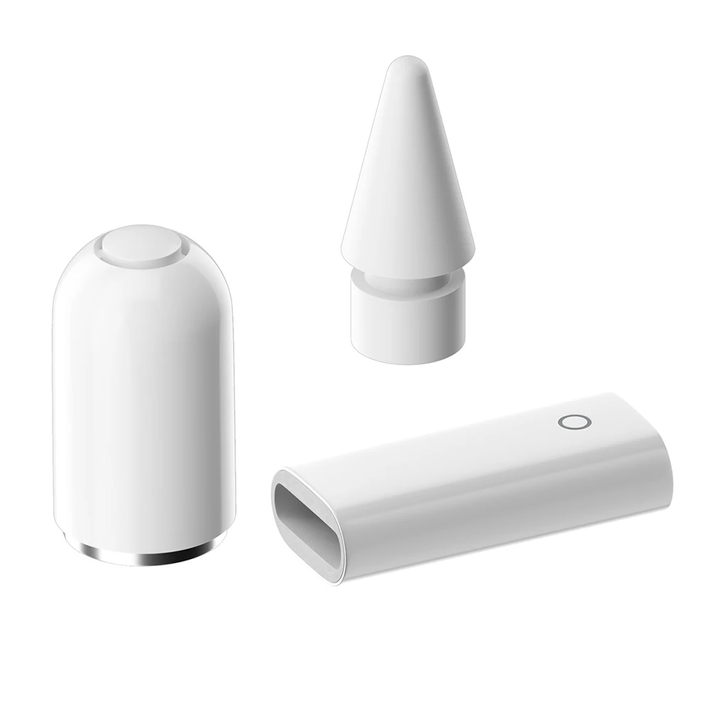 3-in-1 şarj adaptörü manyetik kalem kapağı Stylus Nib seti yedek dahili akıllı çip hafif Apple kalem için 1