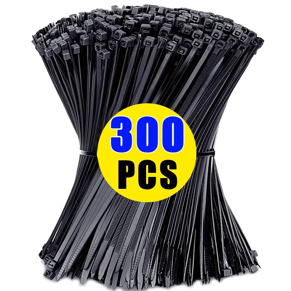 300/100 adet plastik naylon kablo bağları ayrılabilir kendinden kilitleme kordon bağları sapanlar sabitleme döngü ev ofis için kullanımlık tel bağları