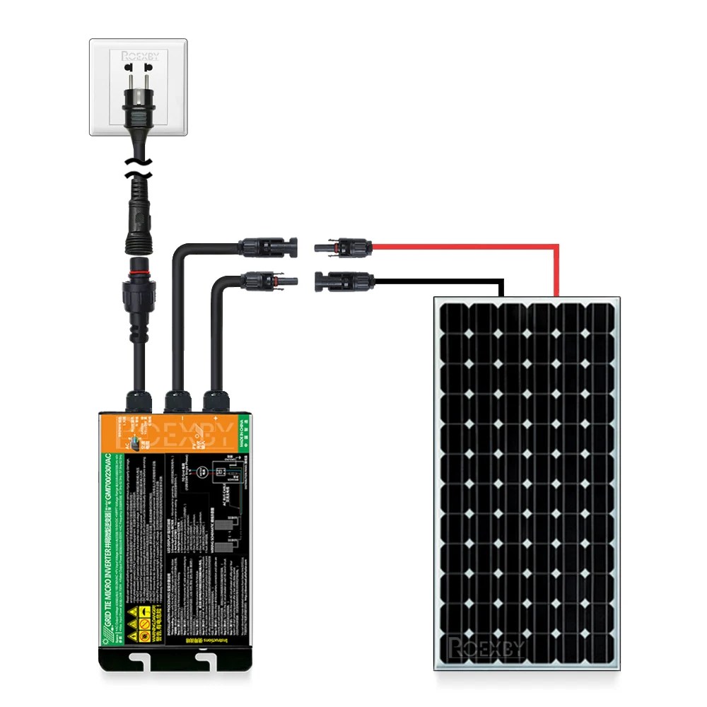 300W 350W 500W 600W 700W mikro invertör balkon güneş PV izgara kravat sistemi ev kullanımı için MPPT girişi DC18-50V güneş AC110V-240V - Görsel 3