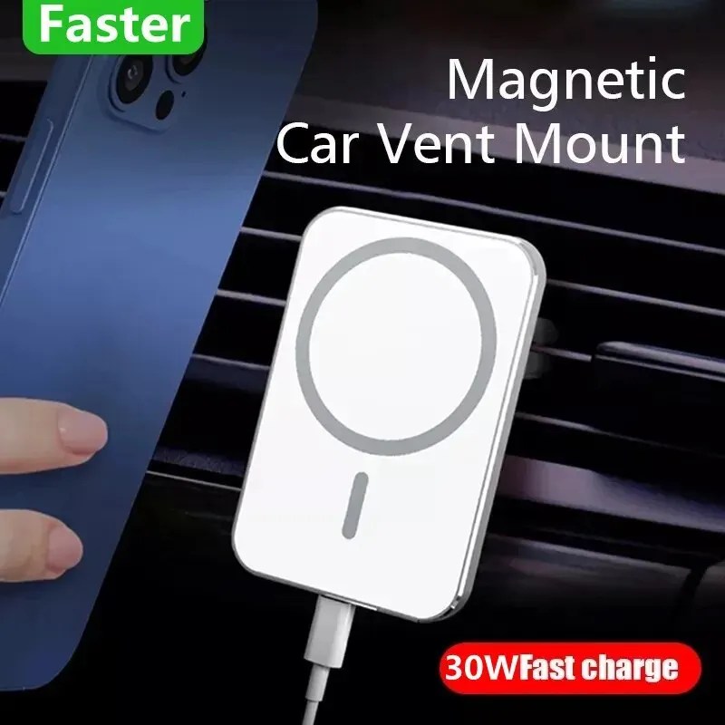 30W manyetik araba kablosuz şarj iPhone 12 13 14 15 Pro Max Mini Macsafe araç telefonu tutucu standı dağı hızlı şarj istasyonu