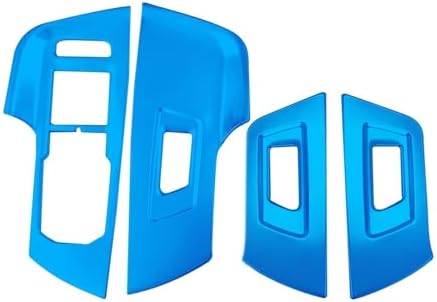 Autofenster-Steuerschalter Fenster Control Button Panel Abdeckung Aufkleber Rahmen Innen Dekoration Auto Zubehör Für 20172021 Elektrischer Fensterheberschalter(Blau)