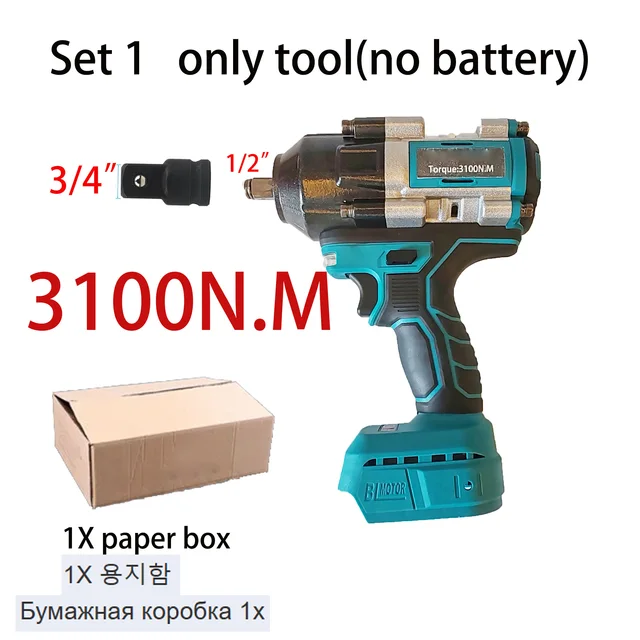 3100NM fırçasız elektrik anahtarı 3/4 inç akülü darbe anahtarı el güç aracı Makita 18v pil için