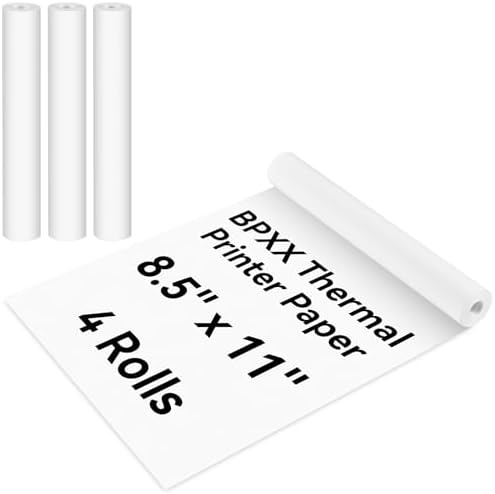 US Letter Thermal Printer Paper 8.5 x 11" for P81 Portable Thermal Printer, 4 Rolls Thermal Paper, Full Length 354", BPA Free Thermal Printer Paper