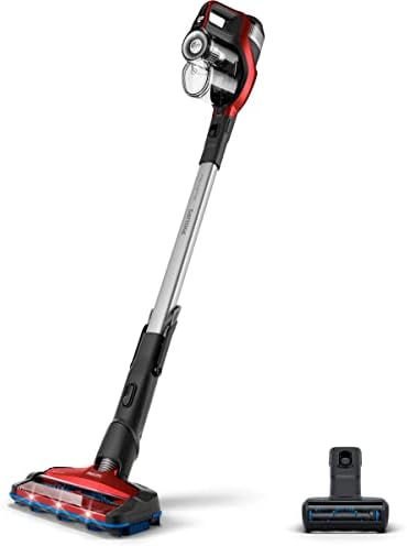 Philips XC7043/01 SpeedPro Max Kablosuz Şarjlı Dik Süpürge, PowerCyclone 8, PowerBlade Dijital Motor ve Üçlü Filtrasyon Sistemi İçerir, Kırmızı