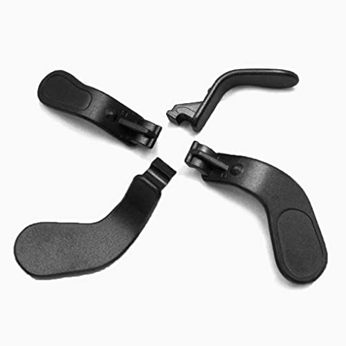 EASEGMER Metal Black Stainless Steel Paddles, Replacement Parts Video Games Accessories Kits, Interchangeable Hair Trigger Locks for Xbox One Elite Seies 2 & Elite 2 Core Controller - 4 PCS (Black)