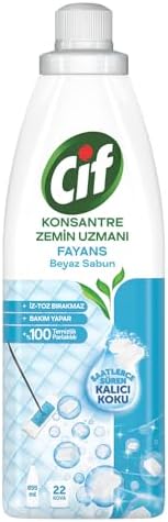 Cif Beyaz Sabun Kokulu Konsantre Zemin Uzmanı Fayans Temizleyicisi 22 Kova 895 mL