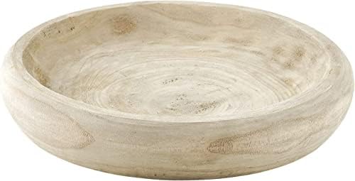 Modern Organic Wooden Large Decorative Bowl for Key, Fruit, Dough, Home Entryway Table Decor, Entry Table, Coffee Table Bowl - Wood Serving Bowls - Centerpiece Bowl - Rustic Home Decor Farmhouse