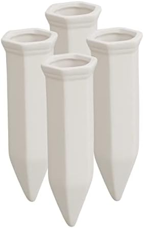 Relaxdays Sulama konisi 4'lü set, sulama yardımcısı, şarap ve PET şişeler için, 15 cm uzunluğunda, Dolomit, sulama konisi, beyaz