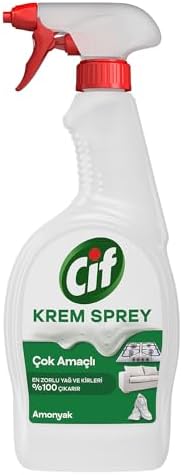 Cif Krem Sprey Çok Amaçlı Amonyak Yüzey Temizleyici Yağ ve Kir Çıkarıcı 750 ml