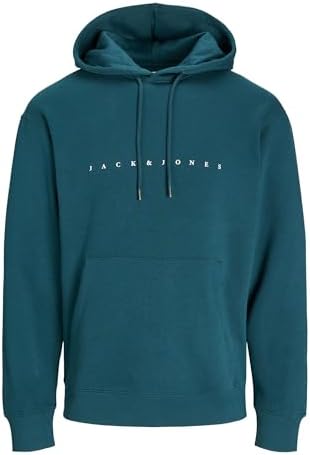 JACK & JONES Erkek kapüşonlu kazak logolu kapüşonlu kazak