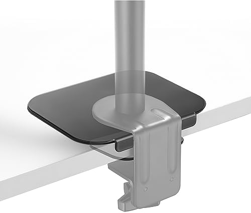 Mount-It! Monitor Mount Reinforcement Plate, Metal Plate for Desk, Protector for Fragile Thin Glass Tabletops, Monitor Arm Plate for use with Clamp or Grommet Installation, 2-Piece Reinforcement Plate