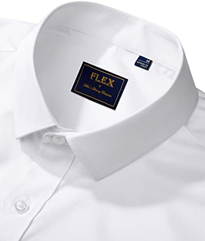 J.VER Men's Dress Shirts Solid Long Sleeve Stretch Wrinkle-Free Formal Shirt Business Casual Button Down Shirts - Görsel 3