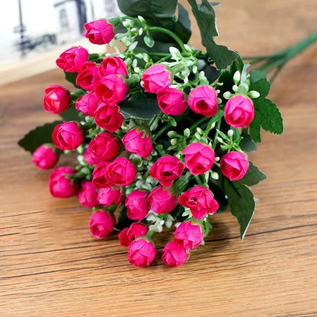 36 kafaları/1Bunch yapay çiçek Milan tomurcuk küçük gül tomurcuk DIY düğün dekorasyon şakayık otel dekor Bouque yapay çiçek s - Görsel 8