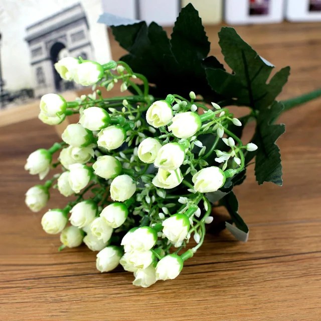 36 kafaları/1Bunch yapay çiçek Milan tomurcuk küçük gül tomurcuk DIY düğün dekorasyon şakayık otel dekor Bouque yapay çiçek s - Görsel 9