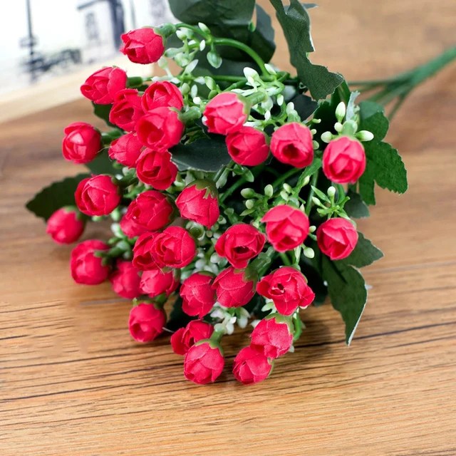 36 kafaları/1Bunch yapay çiçek Milan tomurcuk küçük gül tomurcuk DIY düğün dekorasyon şakayık otel dekor Bouque yapay çiçek s - Görsel 11