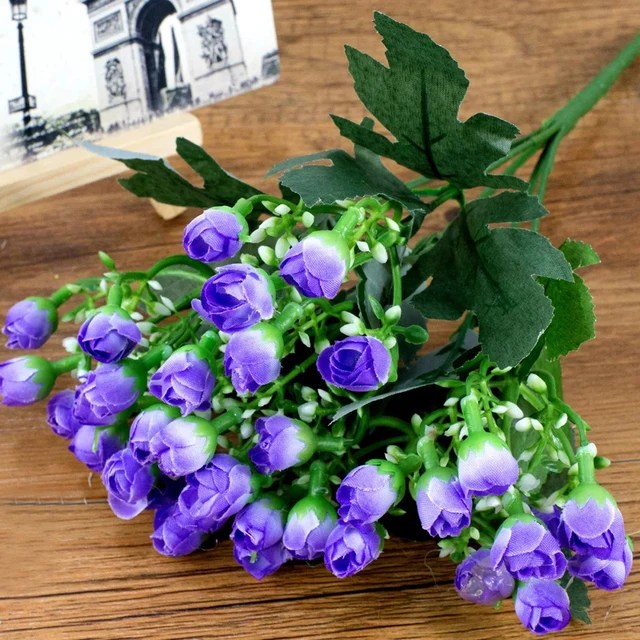 36 kafaları/1Bunch yapay çiçek Milan tomurcuk küçük gül tomurcuk DIY düğün dekorasyon şakayık otel dekor Bouque yapay çiçek s - Görsel 12