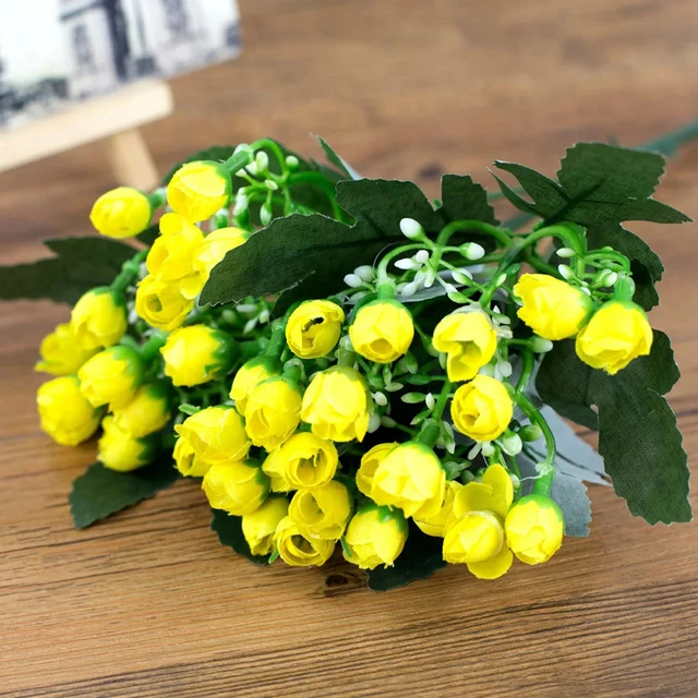 36 kafaları/1Bunch yapay çiçek Milan tomurcuk küçük gül tomurcuk DIY düğün dekorasyon şakayık otel dekor Bouque yapay çiçek s