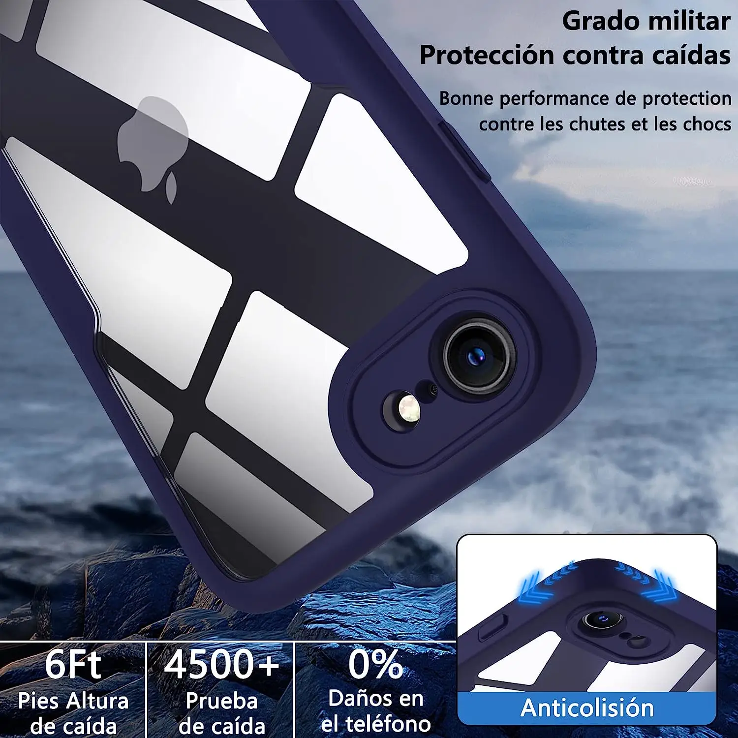 360 tam koruma temizle TPU kılıf iPhone SE 2022 SE 2020 14 Pro Max 14 artı 13 Mini 12 Pro 11 Pro Max yumuşak ön Film ile - Görsel 4
