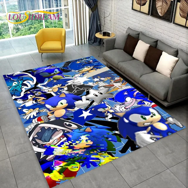 3D oyun Anime s-sonic karikatür halı kilim ev oturma odası yatak odası kanepe paspas dekor, çocuklar oyun alanı kilim kaymaz zemin Mat