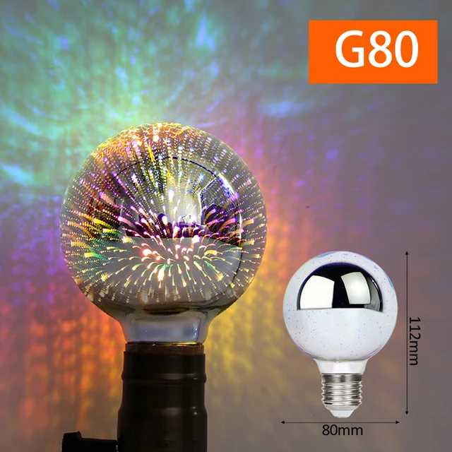 3D renkli LED lamba ampulü E27 220V Vintage Edison ampul yıldız havai fişek lamba noel ağacı tatil gece lambası ışık dekorasyonu aydınlatma