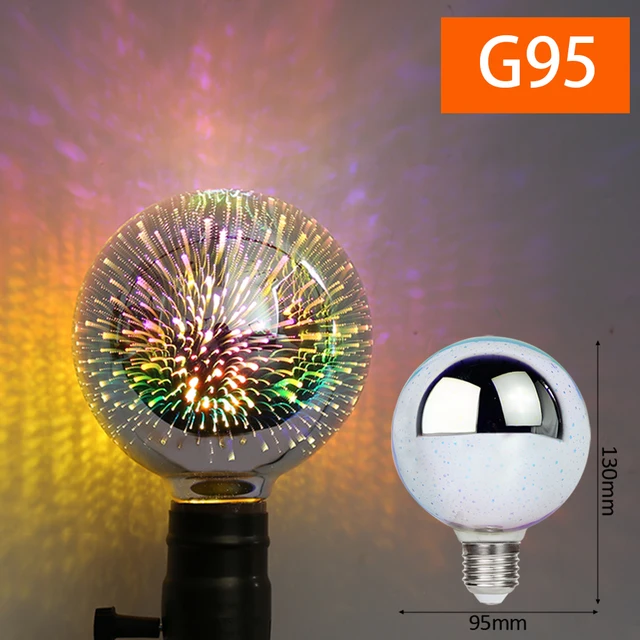 3D renkli LED lamba ampulü E27 220V Vintage Edison ampul yıldız havai fişek lamba noel ağacı tatil gece lambası ışık dekorasyonu aydınlatma