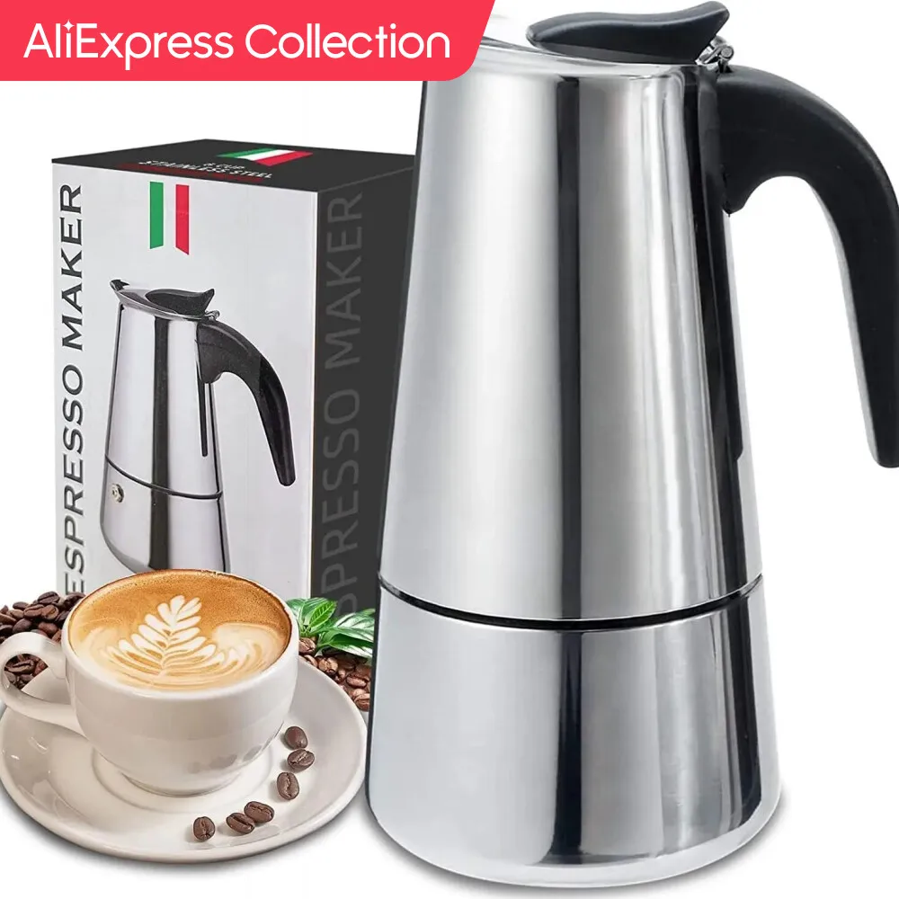 4/6/9 bardak Pot Pot Caffe makinesi Espresso bardak kahve makineleri Latte Percolator soba üst Coffee kahve makinesi