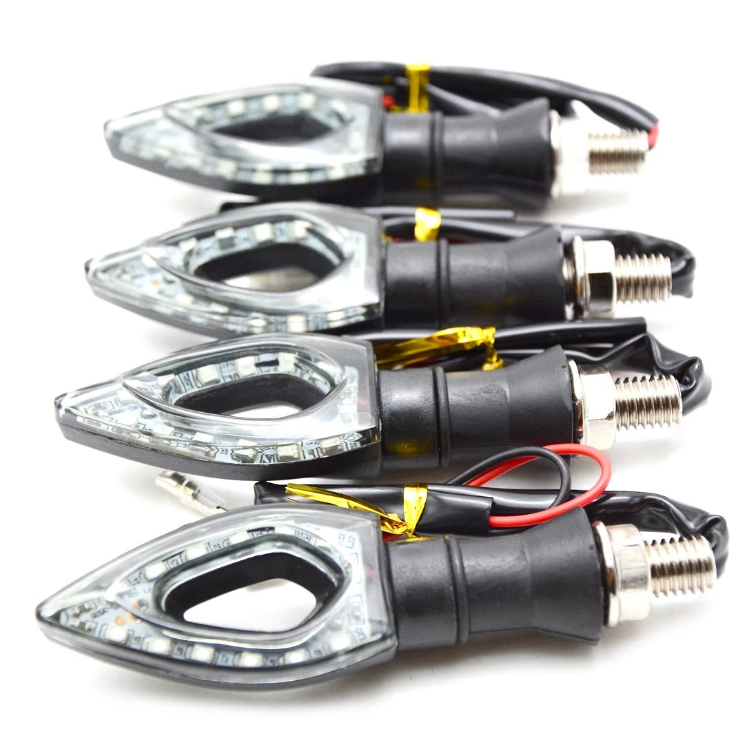 4 adet 2 adet motosiklet kalp şekli evrensel 12 LED dönüş sinyalleri kısa dönüş sinyal ışıkları gösterge flaşerleri kehribar rengi