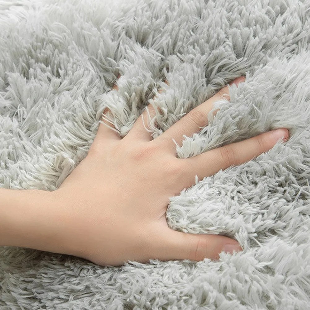 40/60cm yuvarlak halı Shaggy renkli kravat boya baskı Anti-Skid kilim oturma odası yatak odası halısı yumuşak kabarık kat Mat oda halı - Görsel 5