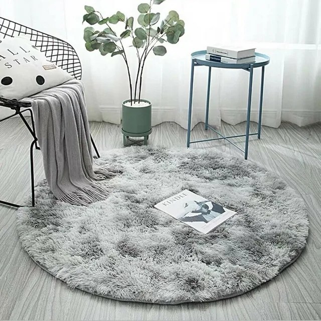 40/60cm yuvarlak halı Shaggy renkli kravat boya baskı Anti-Skid kilim oturma odası yatak odası halısı yumuşak kabarık kat Mat oda halı - Görsel 11