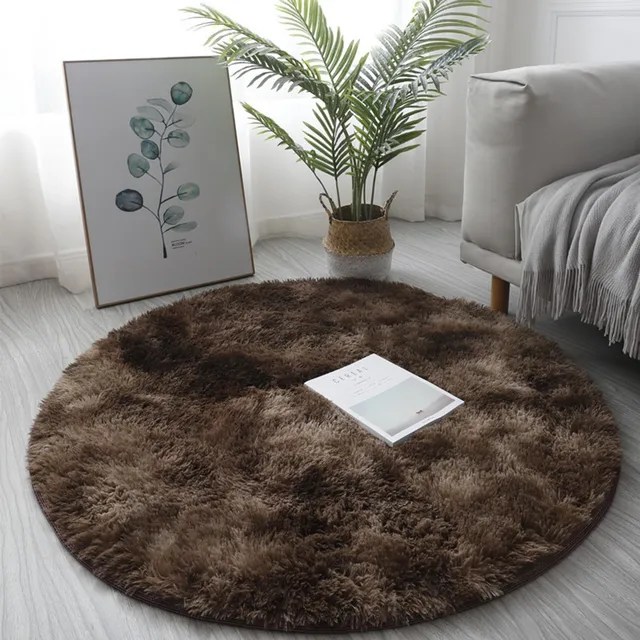 40/60cm yuvarlak halı Shaggy renkli kravat boya baskı Anti-Skid kilim oturma odası yatak odası halısı yumuşak kabarık kat Mat oda halı - Görsel 16