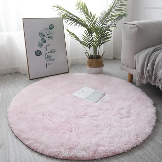 40/60cm yuvarlak halı Shaggy renkli kravat boya baskı Anti-Skid kilim oturma odası yatak odası halısı yumuşak kabarık kat Mat oda halı - Görsel 7