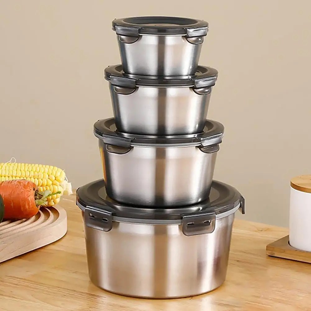400/600/1100/2100ml yemek kabı gıda sınıfı 304 paslanmaz çelik anti-kaçak Bento kutusu meyve aperatifler saklamak için güçlü sızdırmazlık
