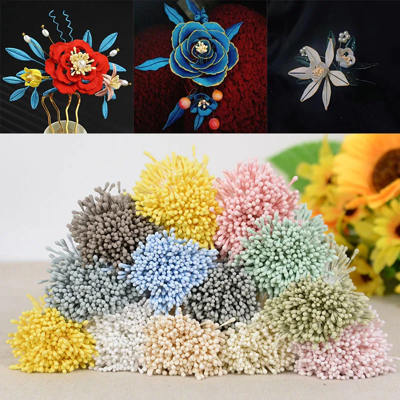 400/800P çift kafaları DIY yapay Mini inci çiçek Stamen Pistil çiçek Stamen meyve çilek düğün dekorasyon Scrapbooking