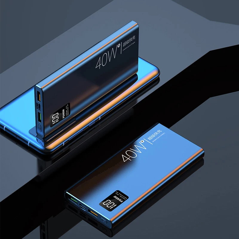 40w süper hızlı şarj büyük kapasiteli 20000 mAh güç banka iki yönlü hızlı şarj dijital ekran harici pil QC3.0