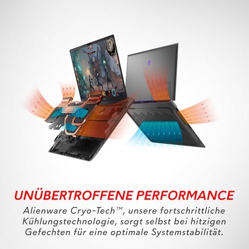 Alienware m18 R2 Oyun Dizüstü Bilgisayarı - 18" QHD+ 165Hz, Intel Core i9-14900HX, 32GB RAM, 1TB SSD, NVIDIA GeForce RTX 4080, Windows 11 Home, Alman AlienFx RGB arkadan aydınlatmalı klavye, koyu - Görsel 3