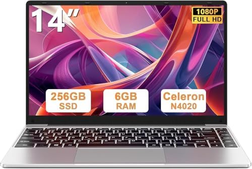 bvate Laptop 14 inç Win11 256GB SSD Desteği 1TB Notebook Celeron N4020 (2.8 GHz) 1080p WiFi BT4.2 Almanca Klavye Koruması ve Kablosuz Fare Gümüş