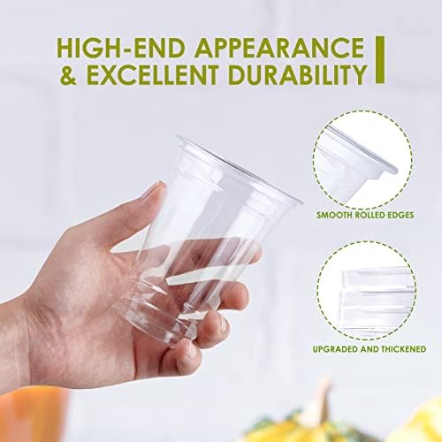 Lilymicky [200 Pack -10 oz] Clear Plastic Cups, PET Disposable Drinking Cups, Wine Party Cups, Perfect for Birthday Parties, Weddings, Christmas Day - Görsel 5