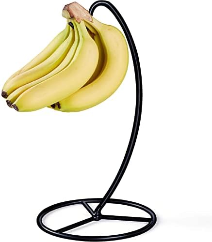 Banana Holder Stand, Banana Hanger Stand Black, Metal Banana Tree Hanger to Keep Bananas Fresh for 15LB Banana