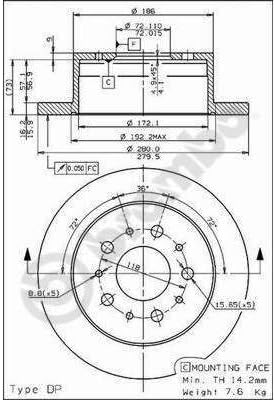 Brembo 08.8094.30 Fren diski - Çift - Görsel 5