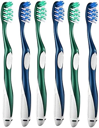 Extra Firm Toothbrushes for Adults, Extra Hard Bristles, 6 Count